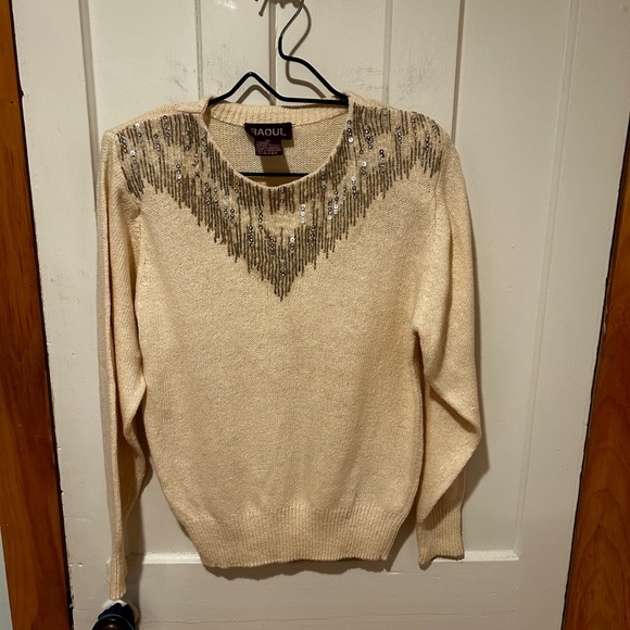 Vintage Raqul silk/angora sequin sweater - Picture 1 of 7